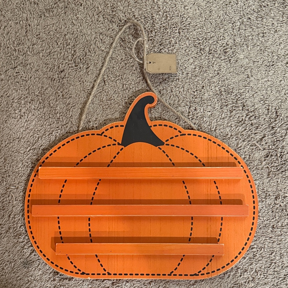 Orange Pumpkin Letter Board Wall Decor (Letters not included). Cross Posted.